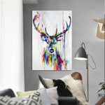 3-Deer-head-painting-stag-canvas-wall-art-deer-graffiti